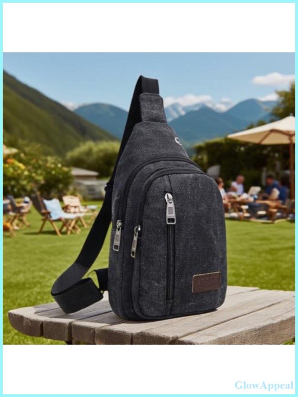 Retro Solid Color Canvas Crossbody Bag Durable Travel Daily Use